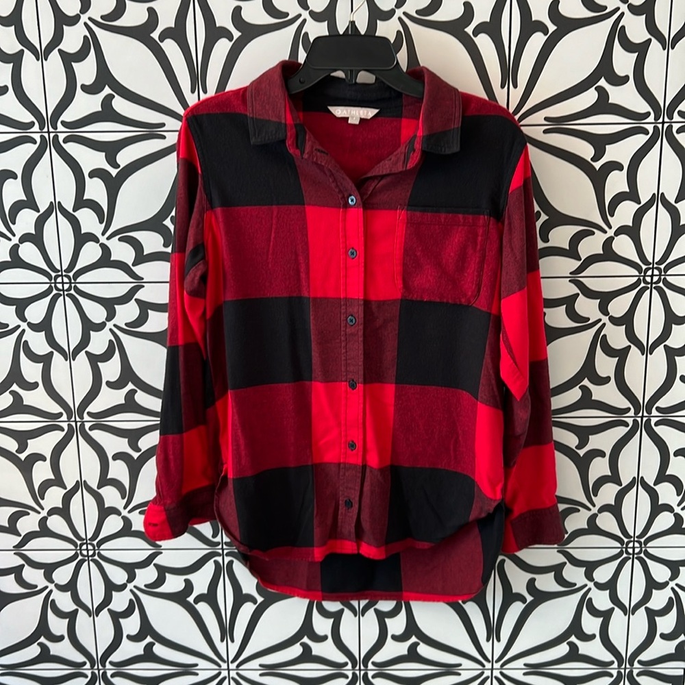 Athleta plaid flannel shirt, size S